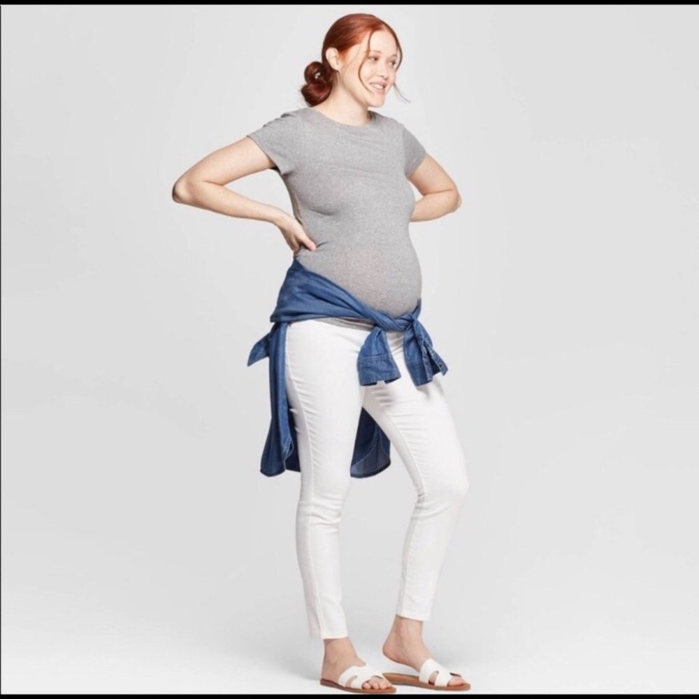 Isabel Maternity White Skinny Jeans Full Panel NWT size 18